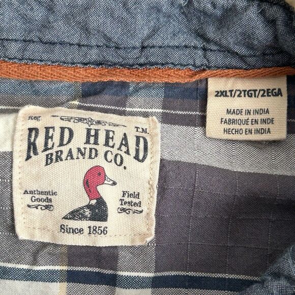 Red Head Flannel Shirt Mens Adult 2 XT Multicolor Plaid Button Up Long Sleeve - Picture 2 of 12